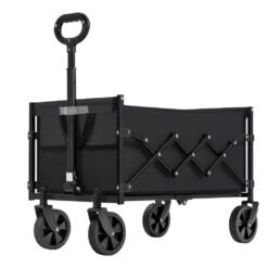 Outdoor Utility Wagon, Folding Garden Cart with Adjustable Handle
