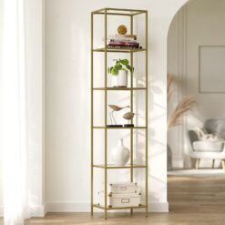 6-Tier Glass Shelf, Bookshelf