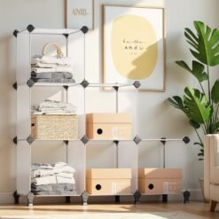 6 Cube Storage Organizer, Modular Shoe Rack with Feet