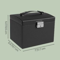 Travel Jewellery Storage Case with Mirror, 2 Drawers