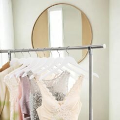 20 Pack Solid Wood Clothes Hangers With Notched Shoulders, 360° Swivel Hook