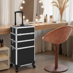 3-in-1 Makeup Case on Wheels, 35 x 25 x 69.8 cm Makeup Beauty Trolley