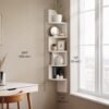 5-Tier Floating Corner Shelf, Wall Mounted Bookshelf