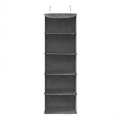 Closet Hanging Shelves, Foldable Clothes Storage Organiser with Bamboo Inserts