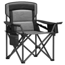 Oversized Lumbar Support Camping Chair, Heavy-Duty Outdoor Folding Chair
