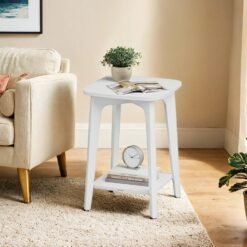 Small End Table, Side Table with Lower Shelf