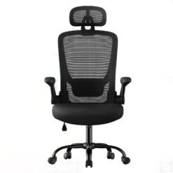 Home Office Mesh Chair, Ergonomic Swivel Chair with Lumbar and Head Support