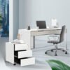 Mobile Desk Cabinet Lockable with 3 Drawers, Document and Stationery Storage