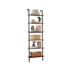 Ladder Shelf, 6-Tier Industrial Bookshelf