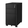 Steel File Cabinet with 3 Drawers, Mobile Pedestal Cabinet Under Desk for Home Office