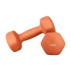Pair of Neoprene Hand Weights, 2 x 1.5 kg Hex Dumbbells