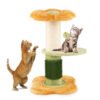 Flower Cat Tree 69 CM Tall Kitten Tower with Hanging Ball-Yellow