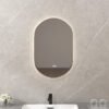80 x 50 CM Oval LED Wall Mirror with Dimmable 3-Color Lights and Smart Touch