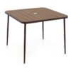 80 x 80 cm Large Outdoor Dining Table with Wood-Plastic Tabletop