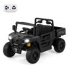 12V Ride on Dump Truck with Electric Dump Bed with Music and Remote Control-Black