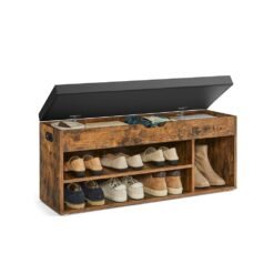 Shoe Bench with Cushion Load Capacity 150 kg Rustic Brown