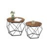 Coffee Tables Set of 2 Side Tables Rustic Brown and Black