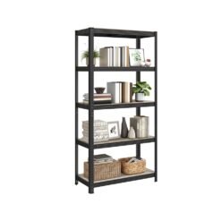 Shelving Unit 40 x 90 x 180 cm Greige and Black