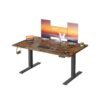Electric standing desk with USB-C port and cable tray Rustic Brown
