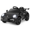 Licensed Porsche Electric Vehicle 12V Kids Ride on Car with Remote Control-Black