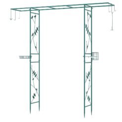 213cm Garden Arbor Feeding Station with Water Bowl and Mesh Tray-Green