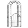 214 cm Tall Garden Arch with Gate and Climbing Trellises