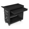 Metal Mechanic Tool Organizer with Large Drawer and 2 Pegboards-Black