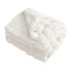 Fuzzy Plush Rabbit Fur Bubble Blanket for Bed Armchair Sofa-L