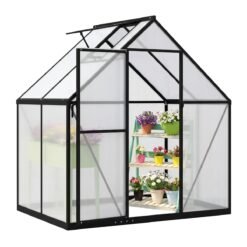 180 x 123 CM Polycarbonate Greenhouse Large Walk-in Aluminum Sunroom-Transparent