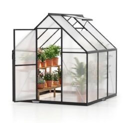 180 x 180CM Large Walk-in Aluminum Greenhouse-Transparent