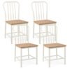 Kitchen Dining Chair Set of 4 with Ergonomic Seat and Footrest-White