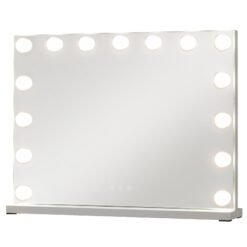 Hollywood Vanity Mirror with 3 Light Colors and Adjustable Brightness-White-M