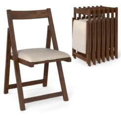 Set of 8 Foldable Dining Chair with Padded Seat and Curved Backrest