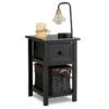 Elegant 2-Layer Wood Bedside End Table Nightstand