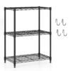 3/4/5/6-Tier Wire Shelving Unit Adjustable Metal Storage Shelves with V-shaped Shelving Rack-3-Tier
