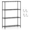 3/4/5/6-Tier Wire Shelving Unit Adjustable Metal Storage Shelves with V-shaped Shelving Rack-4-Tier-M