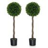 115 CM Artificial Boxwood Topiary Tree Set of 2 Fake Lavender Ball Plant-Green