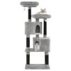 156 cm Large Multi-level Cat Tree with 2 Condos-Light Grey