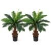 Set of 2 Artificial Cycas Tree 106 CM Palm Paradise Plant
