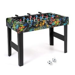 Mini Foosball Table 2-in-1 Game Table with Detachable Legs for Tabletop-Black
