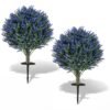 Set of 2 Artificial Lavender Topiary Ball Trees for Porch