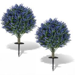 Set of 2 Artificial Lavender Topiary Ball Trees for Porch
