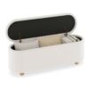 Oval Storage Bench 139 CM Long Ottoman Bench with Flip Top-White