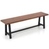 153CM Entryway Shoe Bench 3 Person with Metal Frame-Walnut