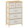 5-Drawer Bamboo Chest of Drawers Vertical Storage Tower-Natural