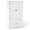 139 cm Pantry Cabinet with 4 Doors and 6 Door Shelves-White