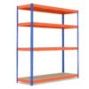 181 x 61 x 203 cm 4-Tier Metal Storage Shelving Unit with Adjustable Rack-Orange