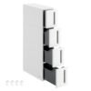 Plastic Storage Tower on Wheels with 4 Levels White and Grey