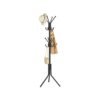 Freestanding metal coat rack with hooks Ink Black
