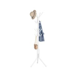 Freestanding metal coat rack with hooks Cloud White